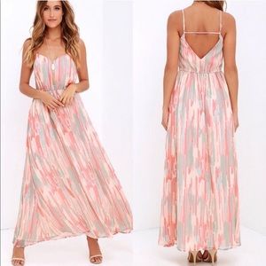 🌷🐣 Jack by BB Dakota Mint/Coral Watercolor maxi dress